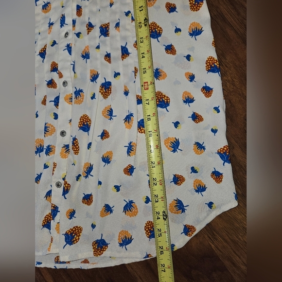 Maeve By Anthropologie Fragola Strawberry Ruffle Tank Blouse Size 4 - Picture 8 of 9